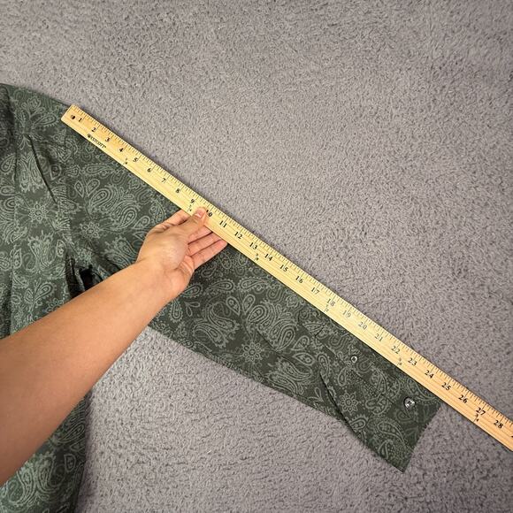 Todd Snyder Olive Bandana Long Sleeve Camp Collar Shirt Mens M Green Stretch NEW - Picture 8 of 16